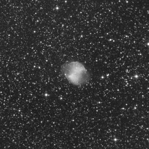 <b>Nébuleuse : </b>De l'Haltère M27<b> Constellation : </b>Petit Renard<br><b>Monture : </b>Monture  Avalon M-Uno Star-Go.   <b>Télescope : </b>Sky-Watcher 150-PDS F5.    <b>Camera : </b>Altair 2600MM.   