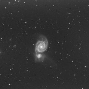 <b>Galaxie : </b>Du Tourbillon M51<b> Constellation : </b>Chiens de Chasse<br><b>Monture : </b>Monture maison avec Goto OnStep.   <b>Télescope : </b>Sky-Watcher 150-PDS F5.    <b>Camera : </b>ZWO 183MM.   